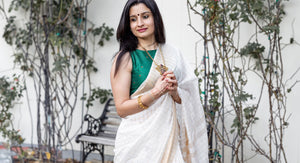 White and Gold Saree