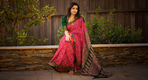 Organic Linen Festive Printed Saree