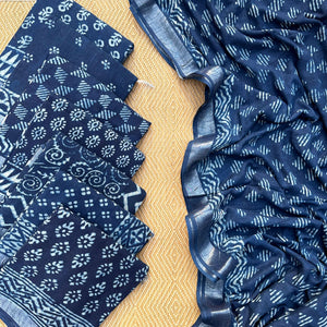 Indigo Cotton Linen Sarees