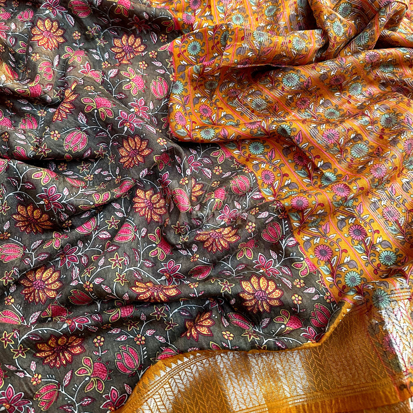 Aadya Printed Maheshwari Border Saree