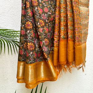 Aadya Printed Maheshwari Border Saree