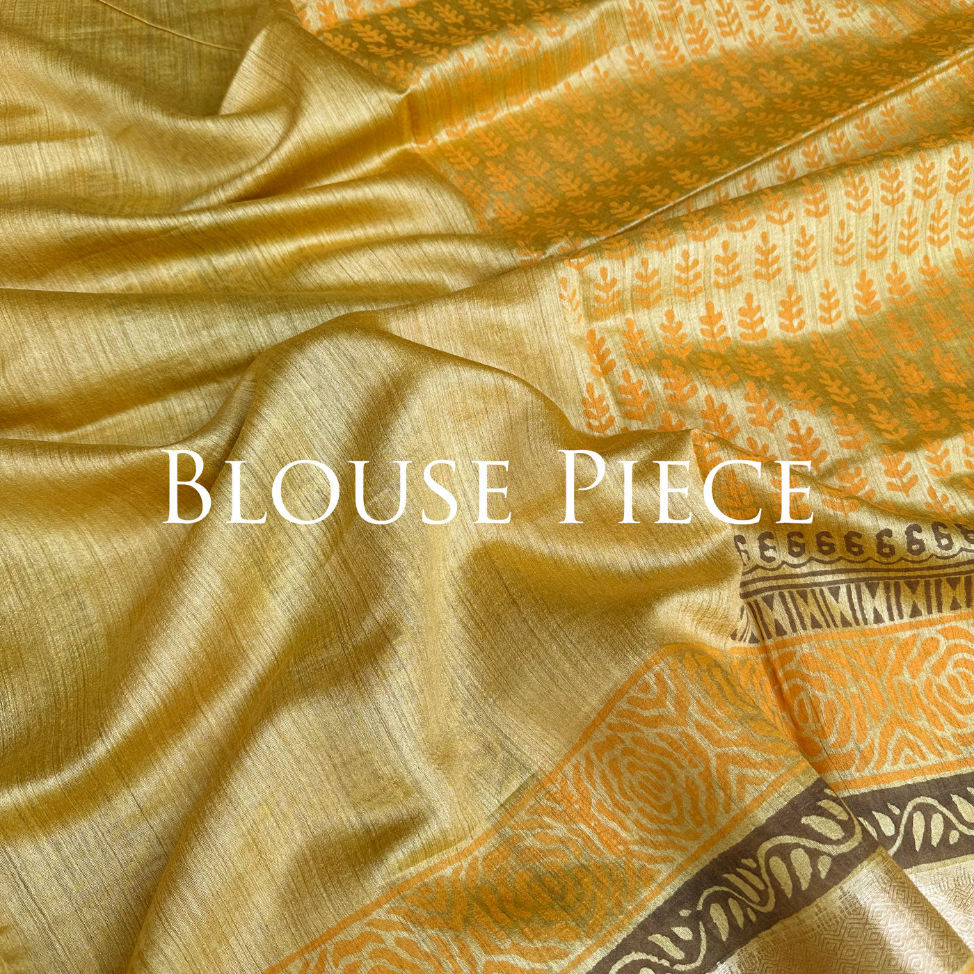 Ashada Handblock Printed Tussar Silk Saree