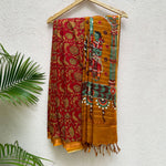 Load image into Gallery viewer, Aurora Red Organic Linen Saree
