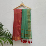 Load image into Gallery viewer, Baroque Rose Cotton Bamboo Silk Saree
