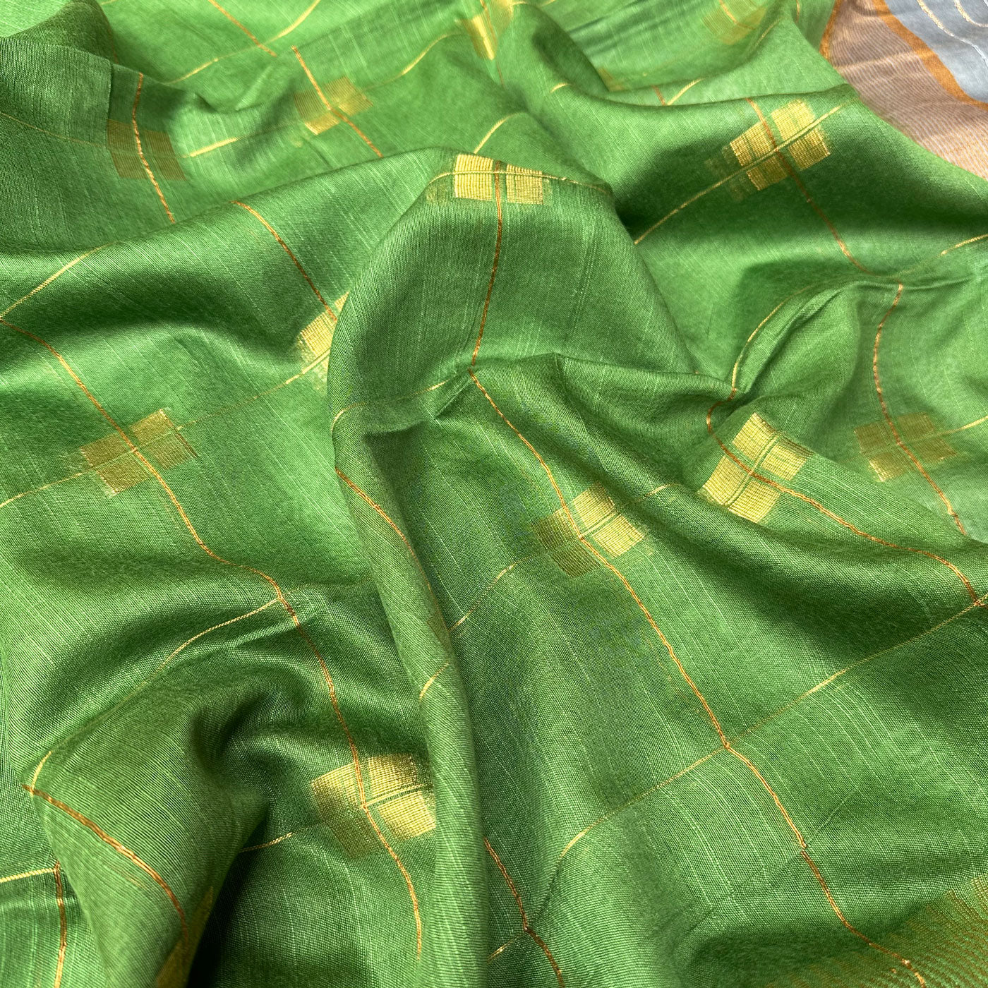 Basil Green Cotton Silk Saree