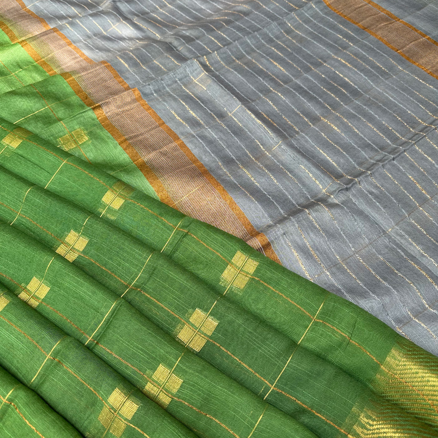 Basil Green Cotton Silk Saree