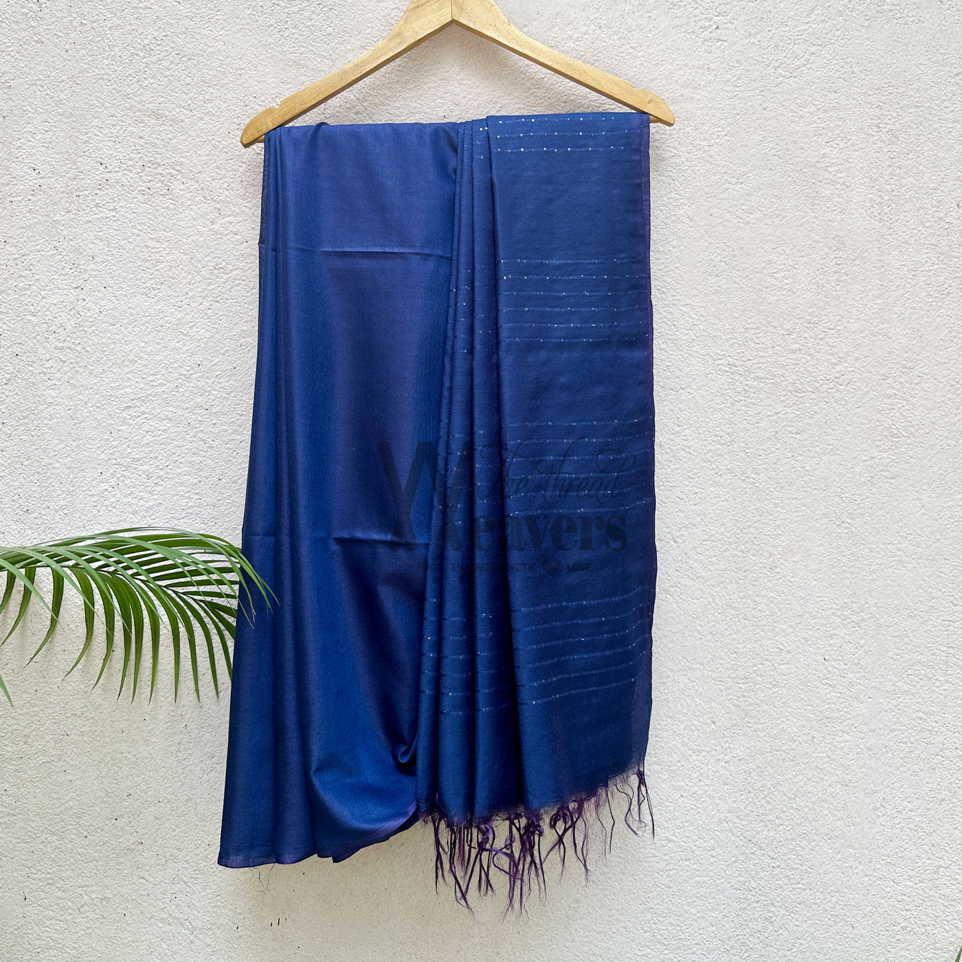 Blue Bonnet Cotton Silk Saree with Printed Blouse