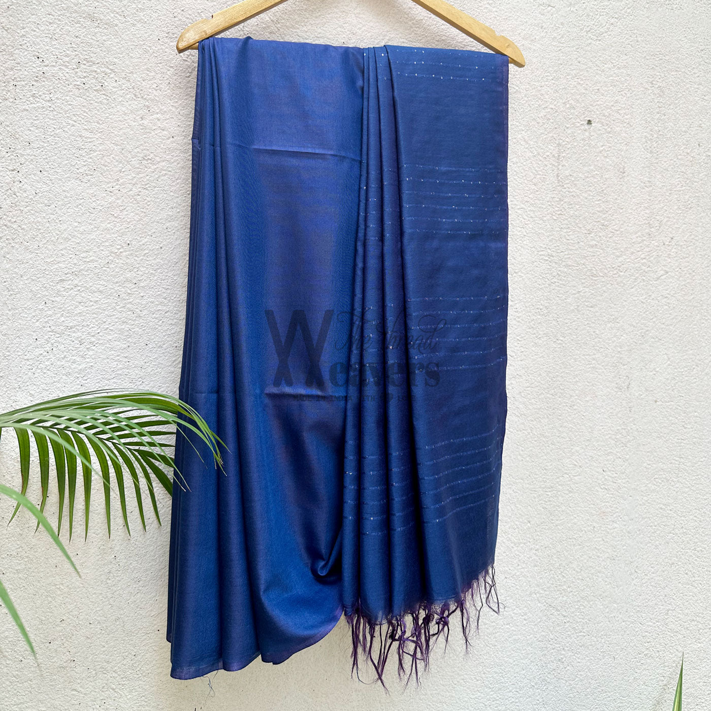 Blue Bonnet Cotton Silk Saree with Printed Blouse