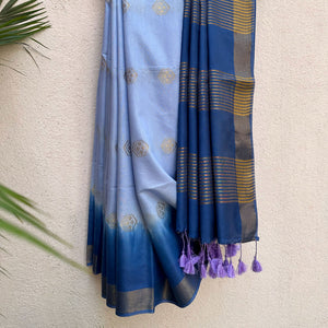 Blue Lagoon Cotton Silk Saree