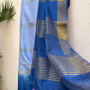 Blue Lagoon Cotton Silk Saree