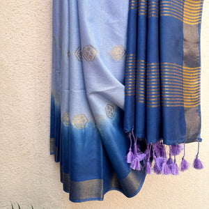 Blue Lagoon Cotton Silk Saree