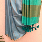 Load image into Gallery viewer, Blue Mist Cotton Silk Saree
