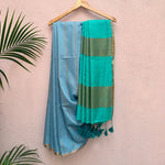 Load image into Gallery viewer, Blue Mist Cotton Silk Saree
