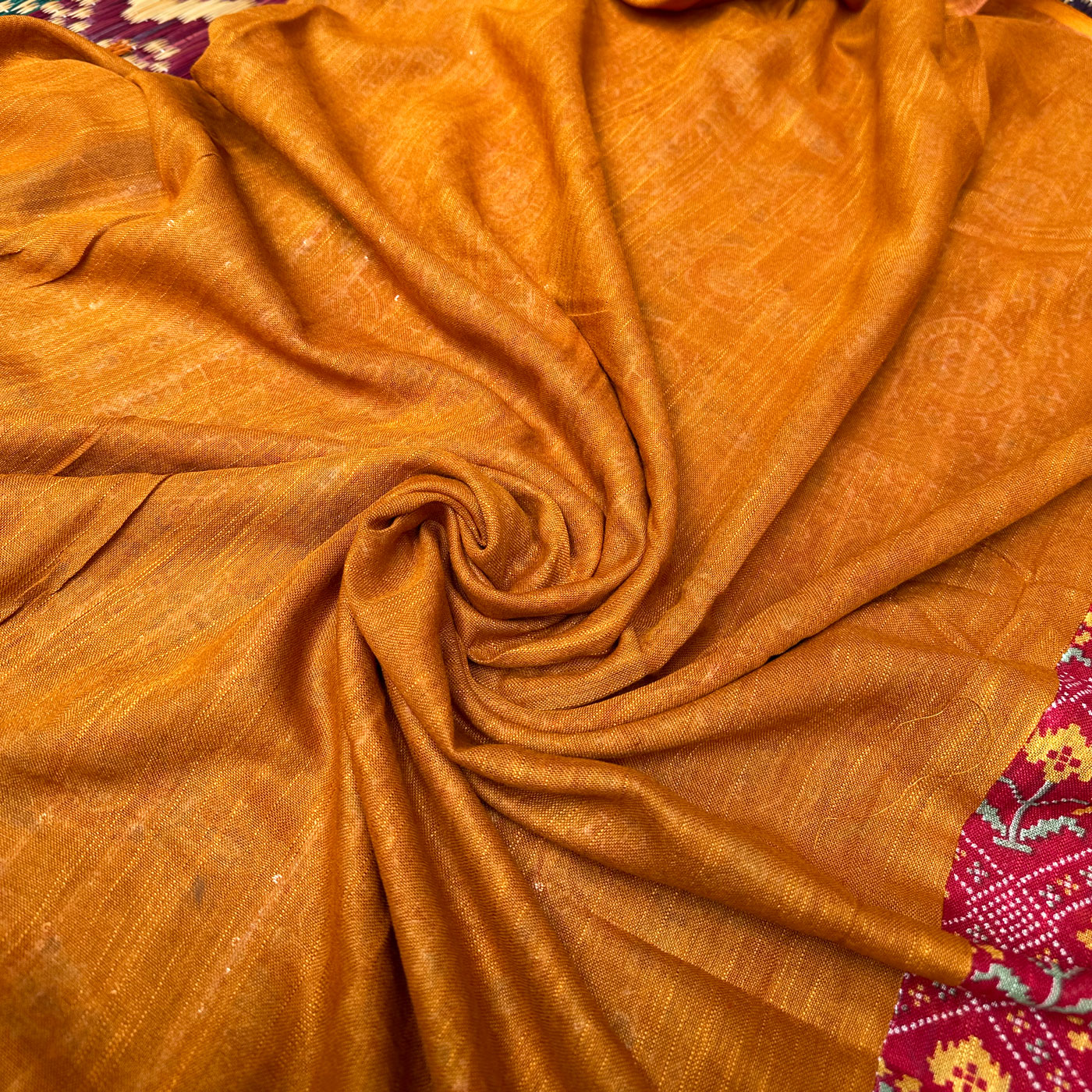 Bridal Patola Organic Linen Saree