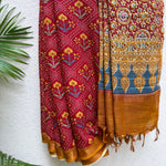 Load image into Gallery viewer, Bridal Patola Organic Linen Saree
