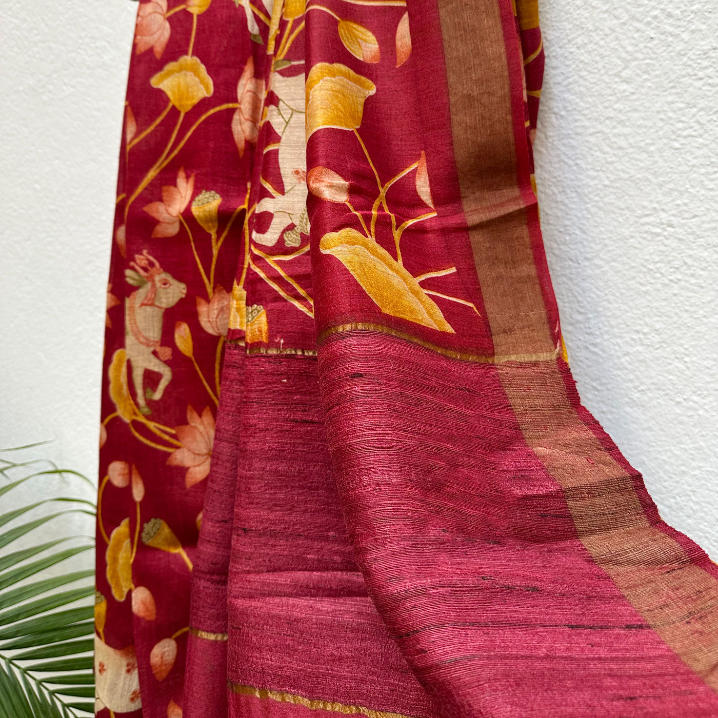 Bridal Pichwai Printed Desi Tussar Silk Saree