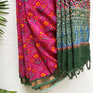 Bright Rose Patola Saree