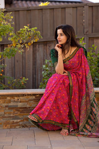 Bright Rose Patola Saree