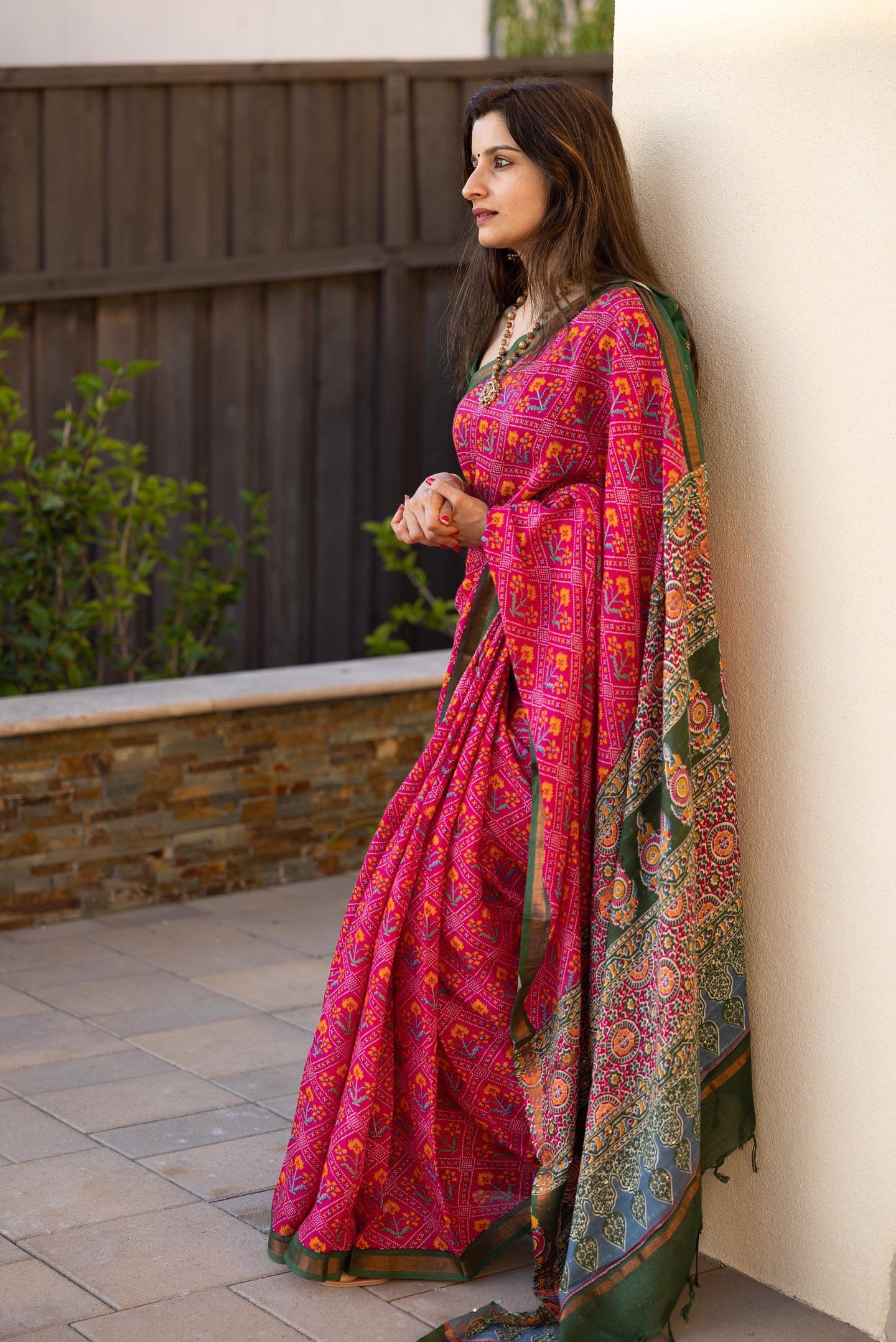 Bright Rose Patola Saree