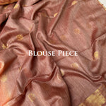 Load image into Gallery viewer, Bronze Mist Cotton Bamboo Silk Saree
