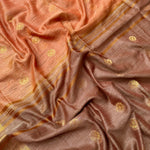 Load image into Gallery viewer, Bronze Mist Cotton Bamboo Silk Saree
