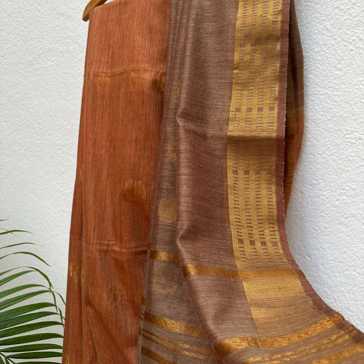 Bronze Mist Cotton Bamboo Silk Saree