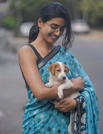 Load image into Gallery viewer, Dog and Bone Playtime Cotton Saree
