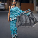 Load image into Gallery viewer, Dog and Bone Playtime Cotton Saree
