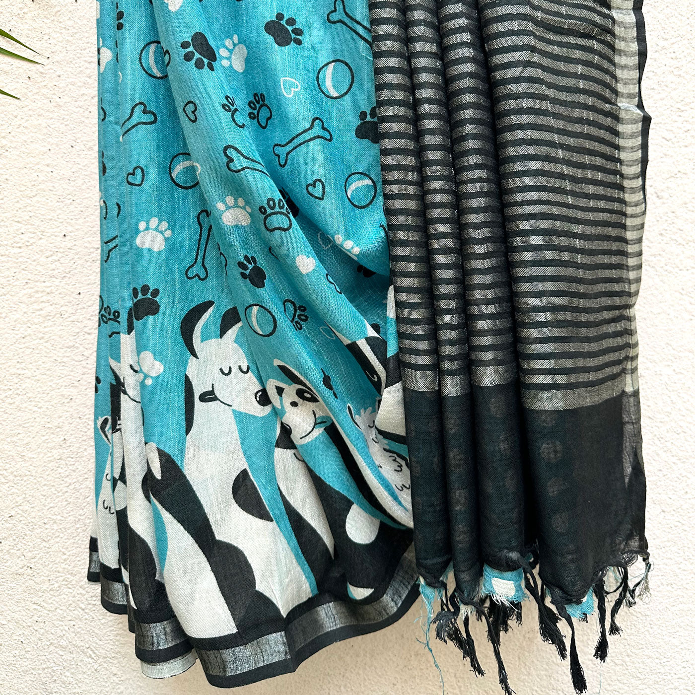 Dog and Bone Playtime Cotton Saree