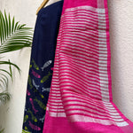 Load image into Gallery viewer, Fishing Blues Cotton Saree
