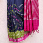 Load image into Gallery viewer, Fishing Blues Cotton Saree
