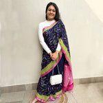 Load image into Gallery viewer, Fishing Blues Cotton Saree
