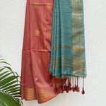 Load image into Gallery viewer, Garnet Rose Cotton Bamboo Saree
