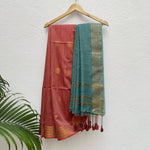 Load image into Gallery viewer, Garnet Rose Cotton Bamboo Saree
