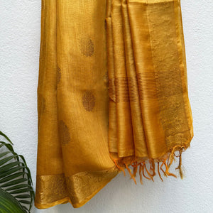 Gold Nugget Pure Tussar Silk Saree