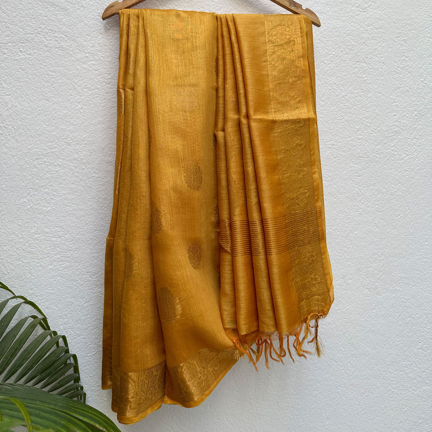 Gold Nugget Pure Tussar Silk Saree