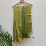 Load image into Gallery viewer, Green Acres Cotton Bamboo Silk Saree
