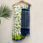 Load image into Gallery viewer, Green Jay Bird Cotton Saree
