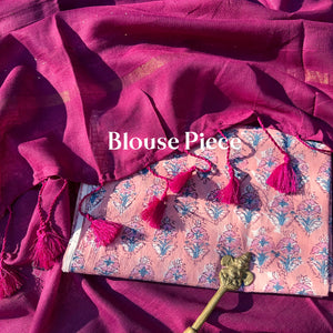 Gulaabi Aankhein Cotton Saree with Printed Blouse