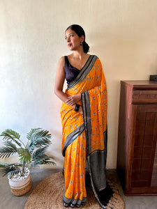 Zebra Cadabra Cotton Saree