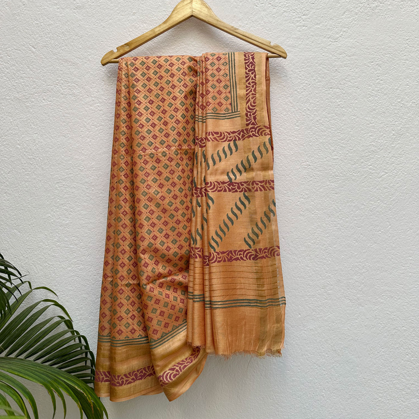 Kaveri Handblock Printed Moonga Silk Saree