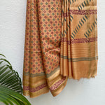 Load image into Gallery viewer, Kaveri Handblock Printed Moonga Silk Saree
