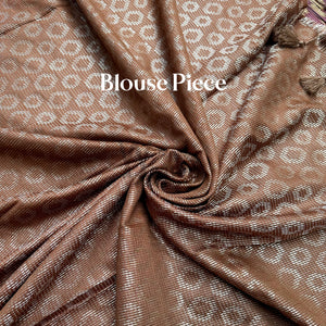 Leather Brown Cotton Viscose Saree