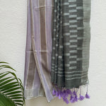 Load image into Gallery viewer, Lilac Breeze Cotton Bamboo Silk Saree
