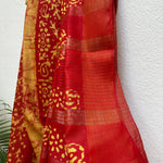 Load image into Gallery viewer, Lollipop Red Batik Cotton Silk Saree
