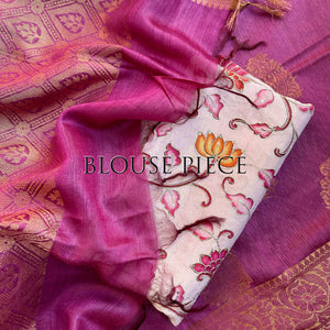 Majestic Magenta Pure Tussar Silk Saree