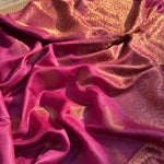 Load image into Gallery viewer, Majestic Magenta Pure Tussar Silk Saree
