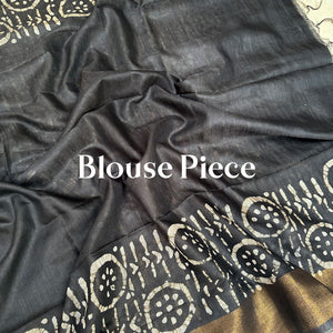 Midnight Batik Cotton Silk Saree