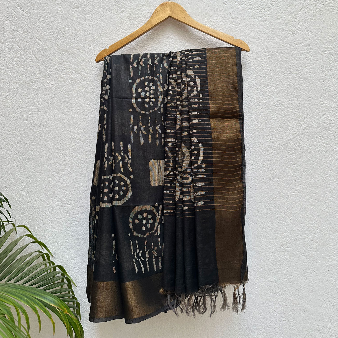 Midnight Batik Cotton Silk Saree