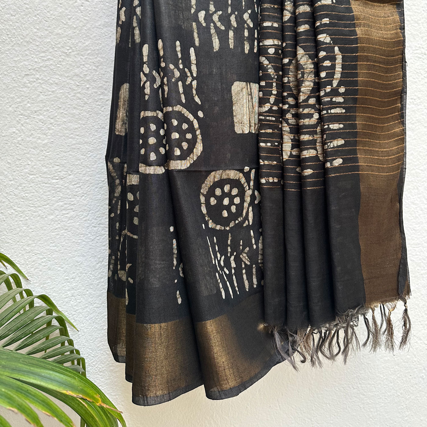 Midnight Batik Cotton Silk Saree